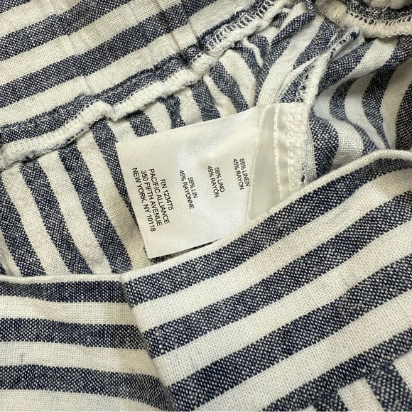 Ellen Tracy Linen Blend Stripes Wide Leg Pull On Pants Women Large Beach Coastal - Picture 5 of 10
